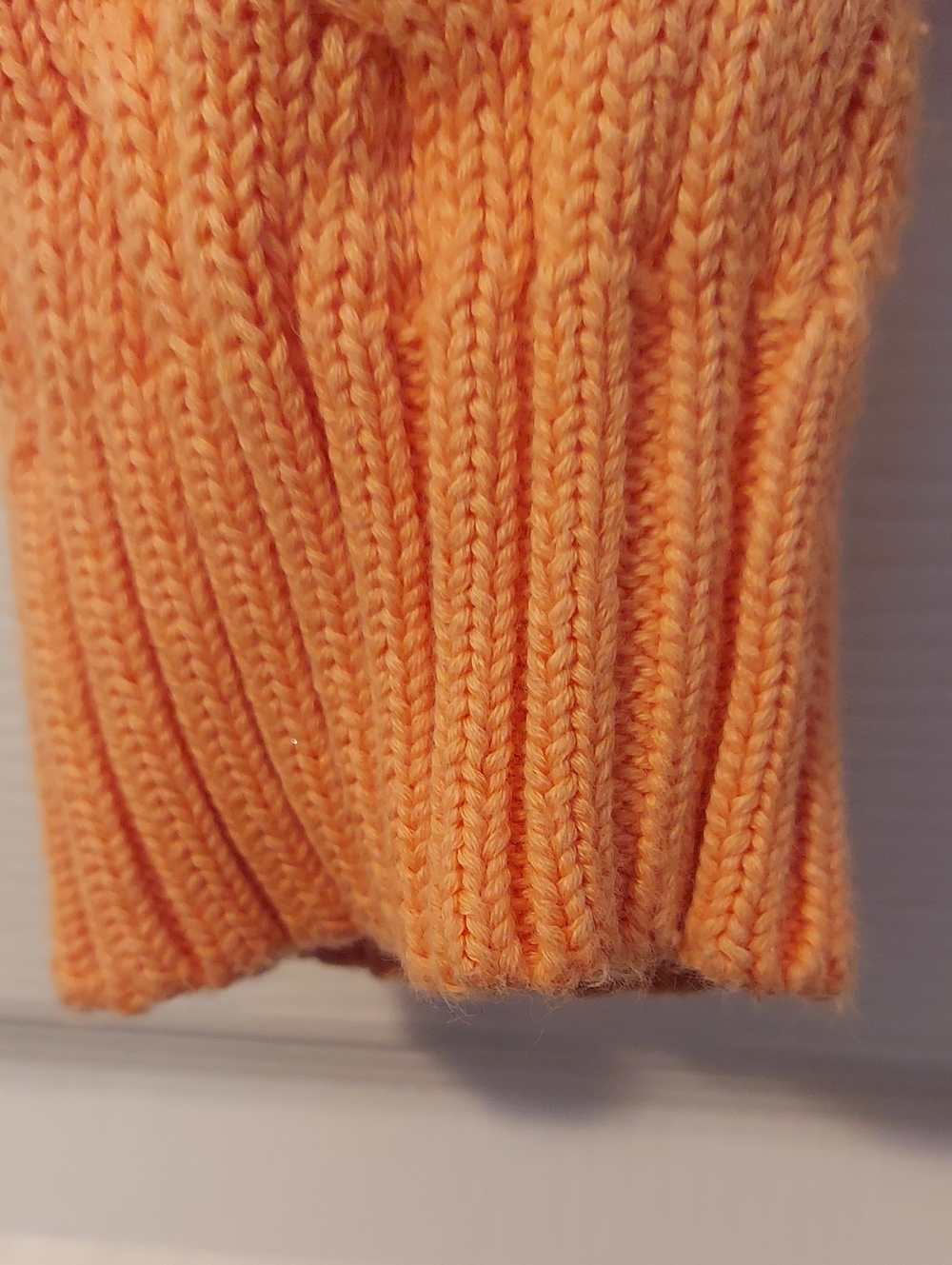 Ralph Lauren Orange Cable-Knit Crew Sweater with Navy Pony Sz. L - Picture 7 of 9